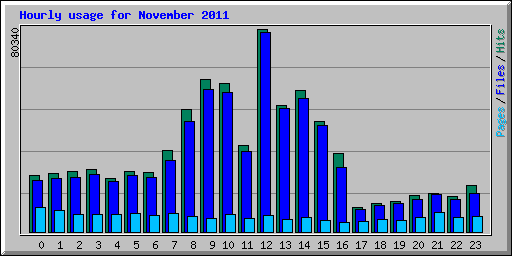 Hourly usage for November 2011